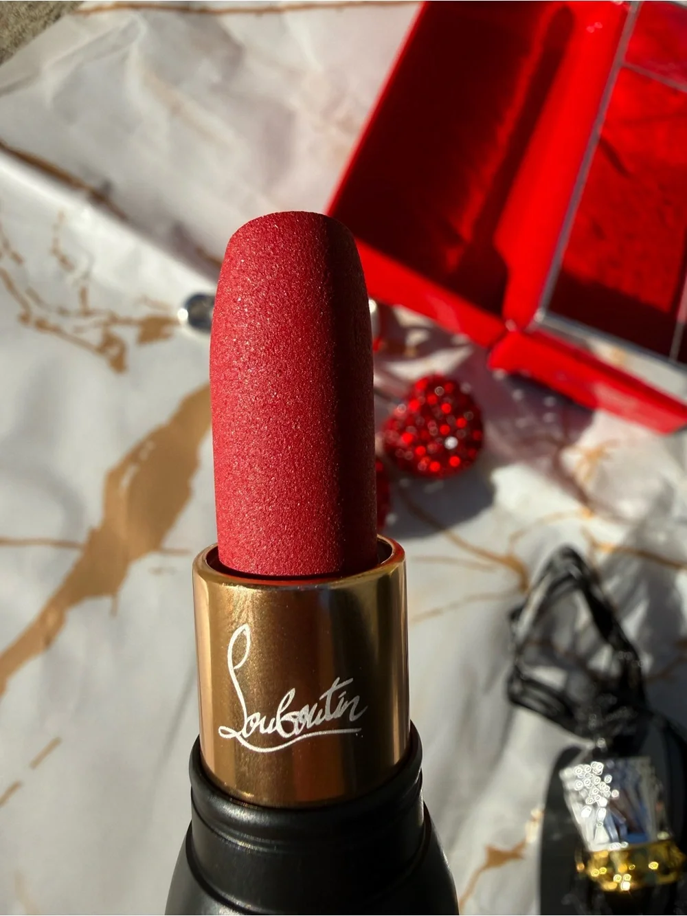 Christian Louboutin Red Shiny Lipstick Retail $120 Brand New in Box AMAZING